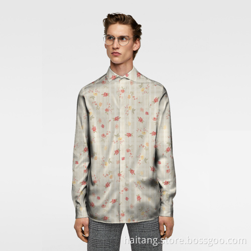 Polyester Waterproof Printed Shirt Fabric Man Shirt Fabric